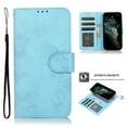 thumbnail image 1 of Detachable Wallet Case for iPhone 16 Plus, Card Slots Holder Premium PU Leather Magnetic Kickstand Shockproof Wrist Strap Removable Flip Protective Cover for iPhone 16 Plus, Lightblue, 1 of 6