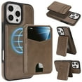 thumbnail image 1 of Detachable Wallet Case for iPhone 16 Plus, TECH CIRCLE RFID Blocking Mag-Safe Compatible Magnetic Kickstand PU Leather Lightweight Back Cover Protective Case, Coffee, 1 of 11