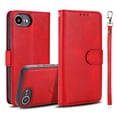 thumbnail image 1 of Detachable Wallet Case for iPhone 16E with Card Holder, PU Leather Wrist Hand Strap 2-in-1 Design Flip Cover Support Magnetic Car Mount Kickstand Protective Case for iPhone 16E, Red, 1 of 7