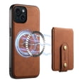 thumbnail image 1 of Detachable Wallet Cover for iPhone 15 Plus Case with Card Holder Slots, PU Leather Slim Purse 2-in-1 Magnetic Phone Case Compatible with MagSafe Charging for iPhone 14 Plus, Brown, 1 of 10