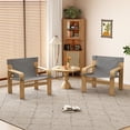 thumbnail image 1 of Detachable and Washable Oak Accent Chair Wide Armrest Mid-Century Lounge Chair Linen Fabric Armchair & Solid Wood Frame for Living Room, Bedroom, Balcony,(DARK GREY), 1 of 5