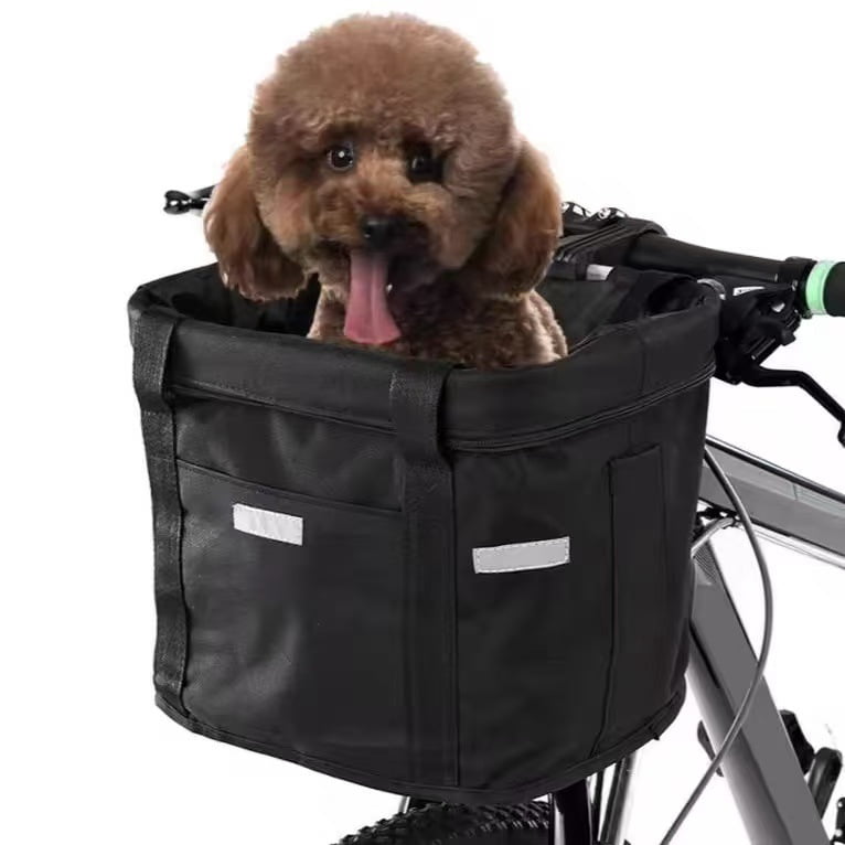 Detachable Waterproof Bike Handlebar Basket Front Bicycle Pet Carrier Frame Bag 33x28x24cm