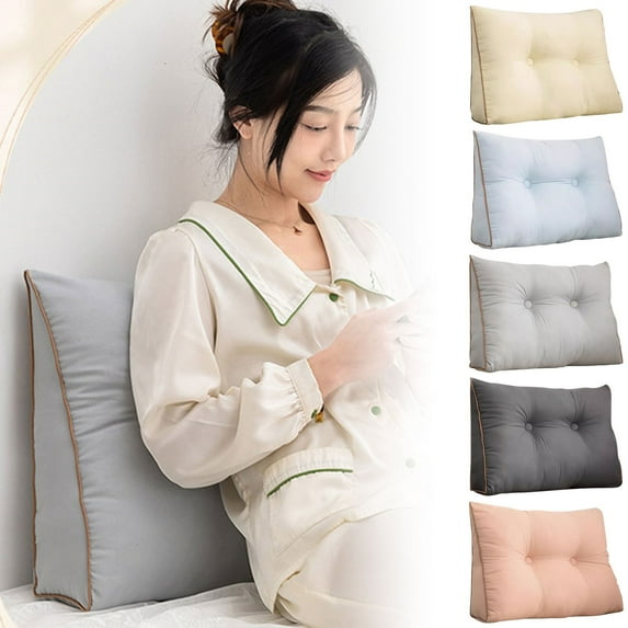 Detachable Wedge Pillow Cozival Triangular Pillow Backrest, Detachable Cover Headrest for Bed, Dormitory, Sofa, Couch, Bunk Beds, Support Cushion (45X50X15Cm), Sofa Support Cushion, A