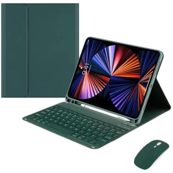 Detachable Wireless Keyboard Case for 9.7” iPad 5th/6th Gen, iPad Pro 9.7 (2016), Air 1/Air 2, Stand Cover with Pencil Holder, English Keyboard, green