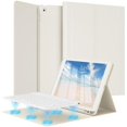 thumbnail image 1 of Detachable Wireless Keyboard Cover for iPad 7/8/9 Gen 10.2", Slim Folio Case with Apple Pencil Slot Adjustable Stand Auto Sleep Wake,Cream White, 1 of 10