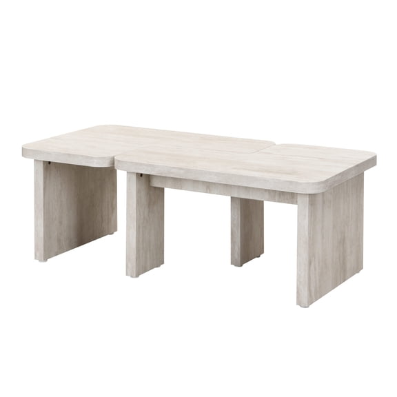 Detachable Wood Coffee Table 35.43x31.49 inch / Rounded Corners, Suitable for Dining Room