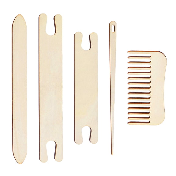 Detachable Wooden Knitting Loom Frame Rectangle Beige 10~20x0.95~4.9x0.45~0.7cm 5pcs/set