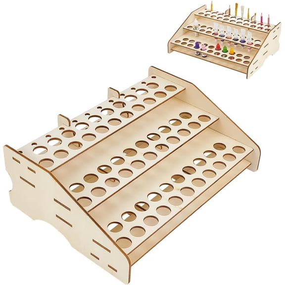 Detachable Wooden Paint Display Shelf Storage Holder Antique White 409x298x140mm