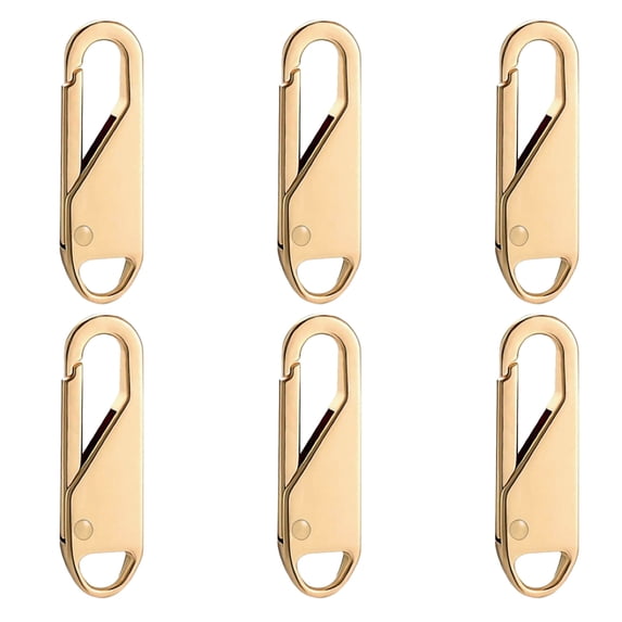 Detachable Zipper Pull Replacements, Metal Universal Zipper Repair Kit for Jackets Backpacks Luggage Handbags Boots and Outerwear Repairing Accessories, Gold