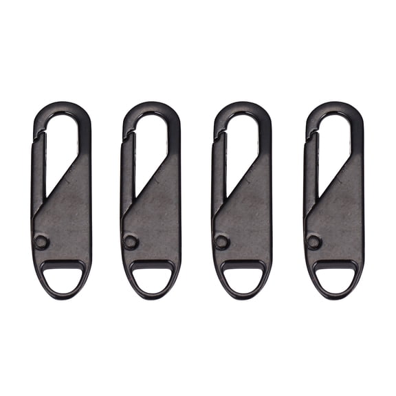 Detachable Zipper Repair Kit, Heavy Duty Zipper Replacement Kit, Metal Zipper Pull Replacements Mend Fixer Tab for Luggage, Clothing, Backpacks, Boots, Purse, 4 Pcs, 1.46x0.43"