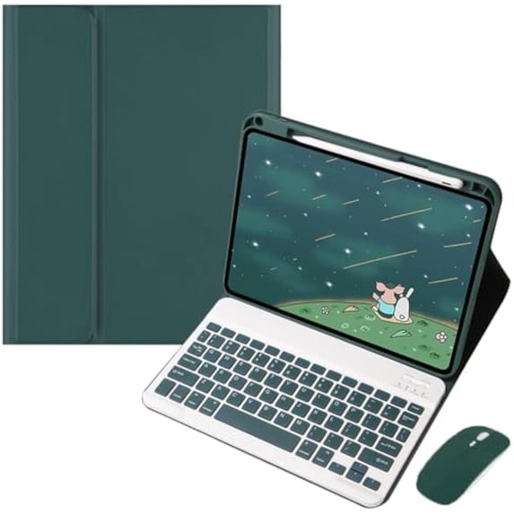 Detachable bluetooth keyboard case with pencil slot for xiaomi pad 7 7 pro 11.2,green