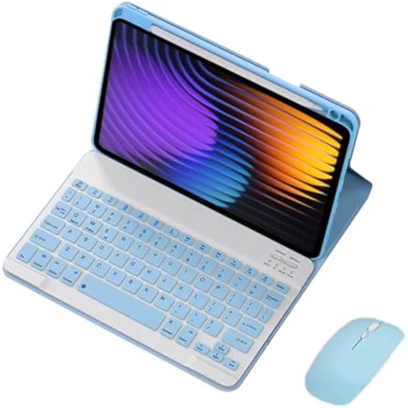 Detachable bluetooth keyboard case with pencil slot for xiaomi pad 7 7 pro 11.2,sky blue