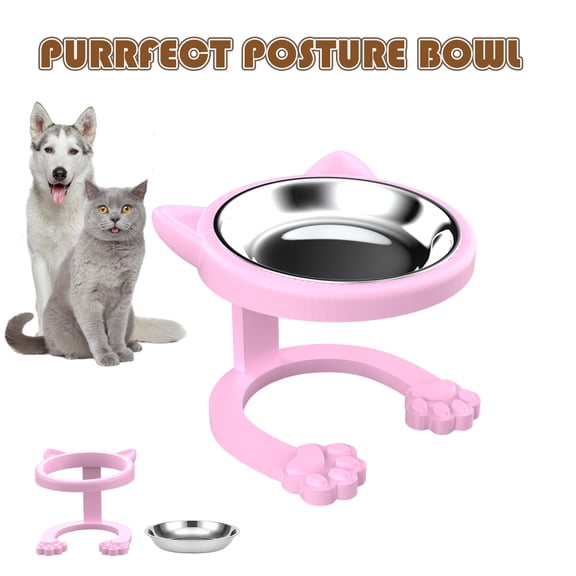Detachable cat feeding bowl and stainless steel bowl