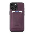 thumbnail image 1 of Detachable for iPhone 14 Pro Wallet Case with Card Holder, Magnetic PU Leather Credit Card Bag Protective Cover for iPhone 14 Pro Support Wireless Charging, Darkpurple, 1 of 9