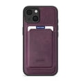 thumbnail image 1 of Detachable for iPhone 15 Plus Wallet Case with Card Holder, Magnetic PU Leather Credit Card Bag Protective Cover for iPhone 15 Plus Support Wireless Charging, Darkpurple, 1 of 9