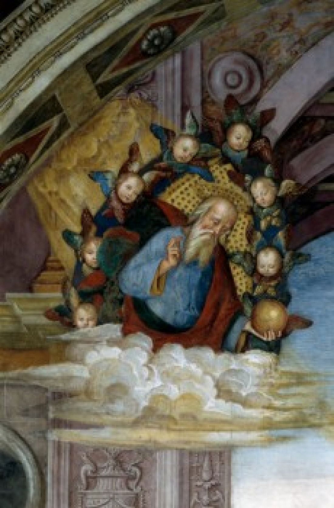 Detail from Annunciation by Bernardino di Betto fresco (Circa 14541513) Italy Perugia Province Spello Church of Santa Maria Maggiore Baglioni Chapel Canvas Art - Bernardino di Betto (18 x 24)