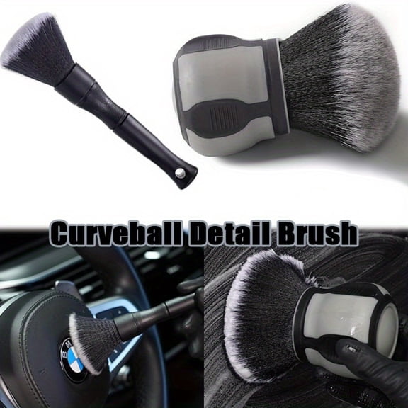Detail Brush, Car Ultra Soft Bristles Detailing Brushes, 2PCS Professional Auto Cleaning Brush, Covers Large Area Inside or Outside Vehicles, Exterior Interior Brush