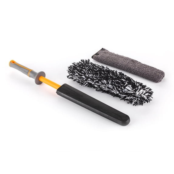 Detail Factory - Wheel Brush Kit with Interchangeable Microfiber Covers - Solar Flare