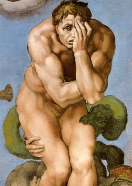 Detail From The Last Judgement 26 Canvas Art - Michelangelo (20 x 28)
