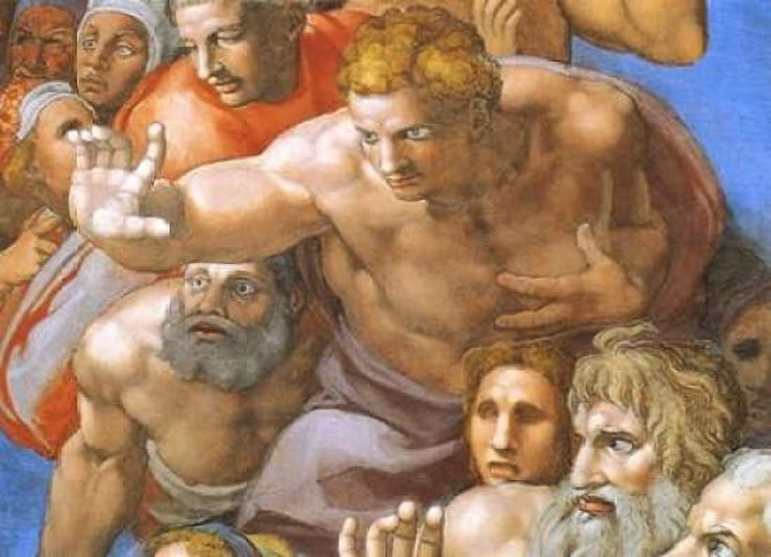 Detail From The Last Judgement - Christ Canvas Art - Michelangelo (12 x 18)