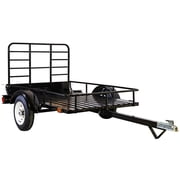 4 ft. x 6 ft. Powder-Coated Open Side Multi Purpose Utility Trailer - Black