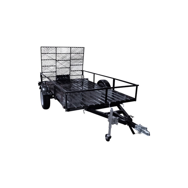 Opon Rails 6 ft. x 10 ft. Multi Purpose Open Rail Utility Trailer with Drive-Up ...