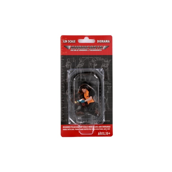 Detail Masters Figure 1 - Wheel Cleaning, Black /Orange - Showcasts AD-24601 - 1/24 Scale Figurine
