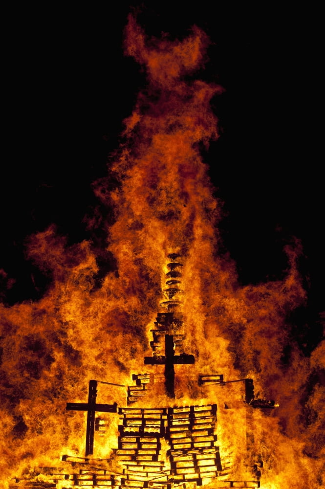 Detail Of Crosses On Large Bonfire On Beach Hastings Bonfire Night East Sussex Uk Canvas Art - Ian Cumming Design Pics (11 x 17)