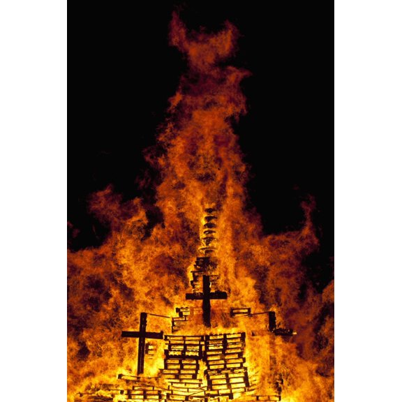 Detail Of Crosses On Large Bonfire On Beach Hastings Bonfire Night East Sussex Uk Canvas Art - Ian Cumming  Design Pics (11 x 17)