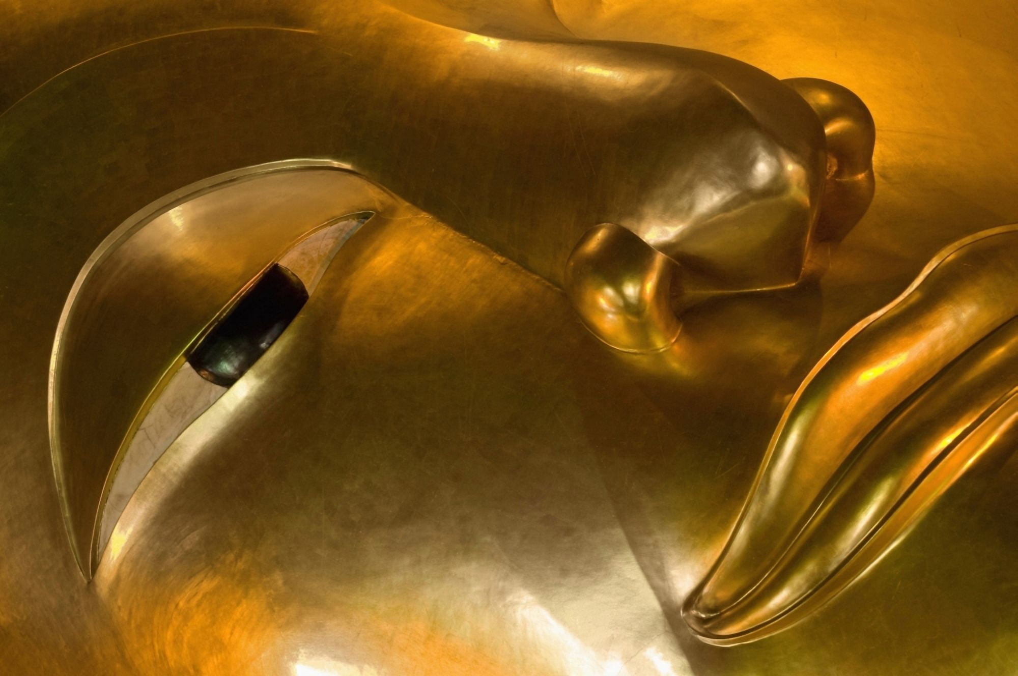 Detail Of Reclining Buddha Statue Canvas Art - Ian Cumming Design Pics (19 x 12)