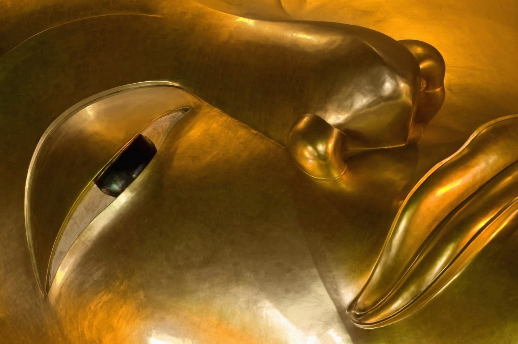 Detail Of Reclining Buddha Statue Canvas Art - Ian Cumming Design Pics (38 x 24)