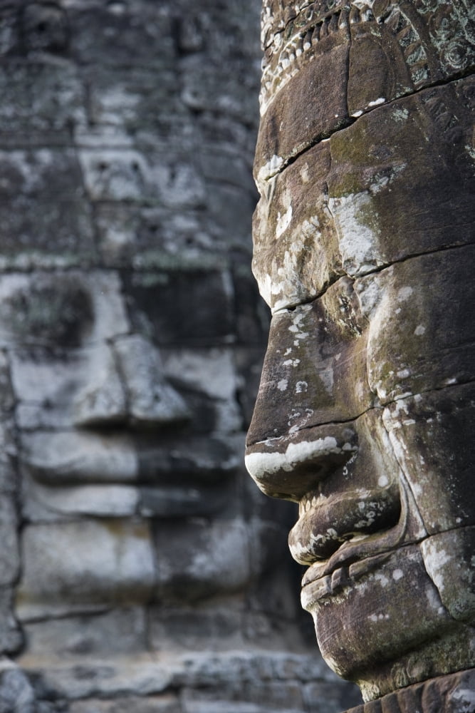Detail Of Some Of The 216 Giant Faces Of Avalokiteshvara Canvas Art - Toby Adamson Design Pics (24 x 38)