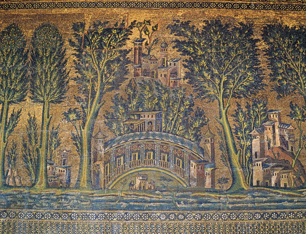 Detail Of The Courtyard Mosaic Decoration Canvas Art - (36 x 24)