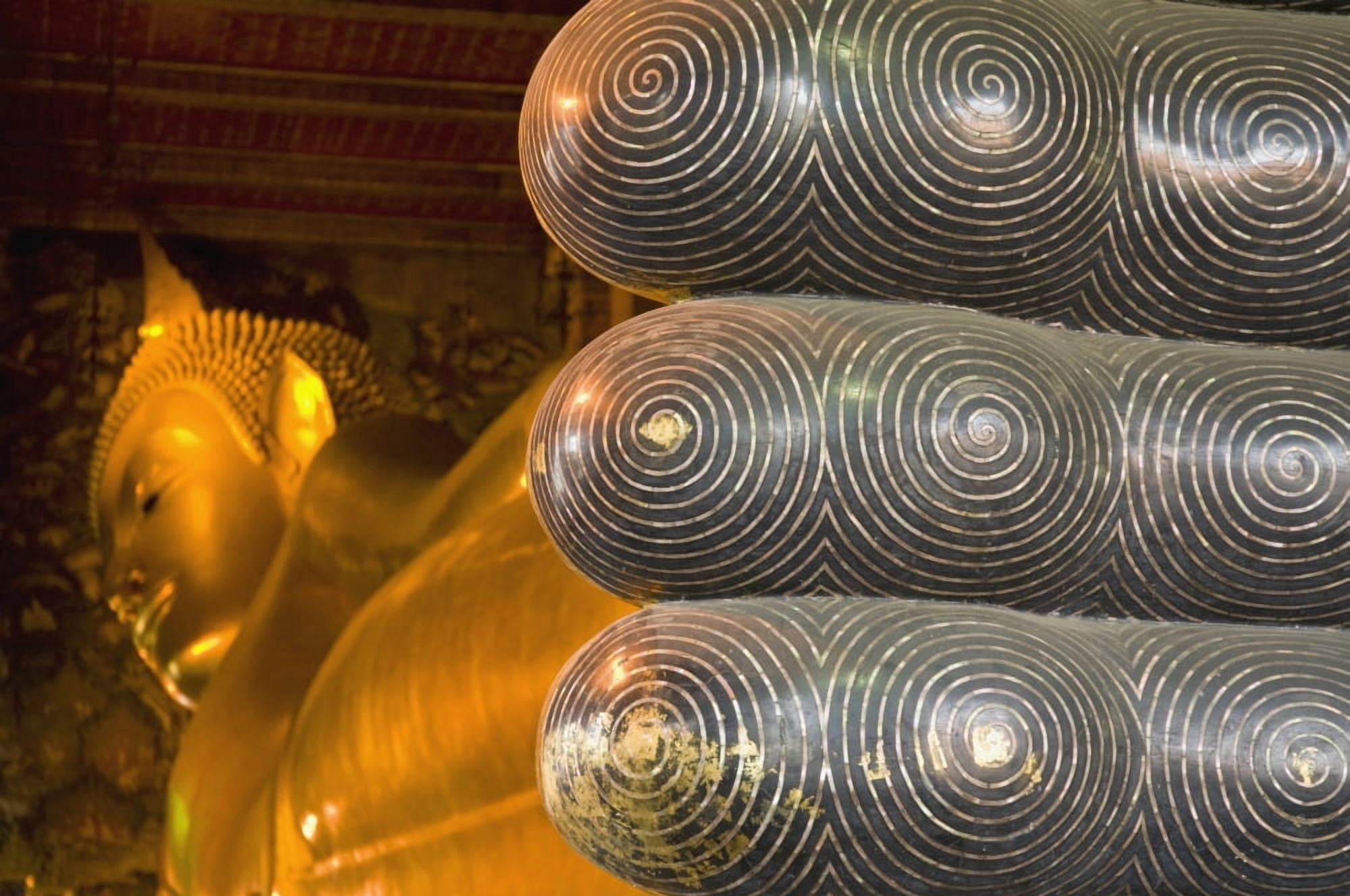 Detail Of Toes Of Large Reclining Buddha Canvas Art - Ian Cumming Design Pics (19 x 12)