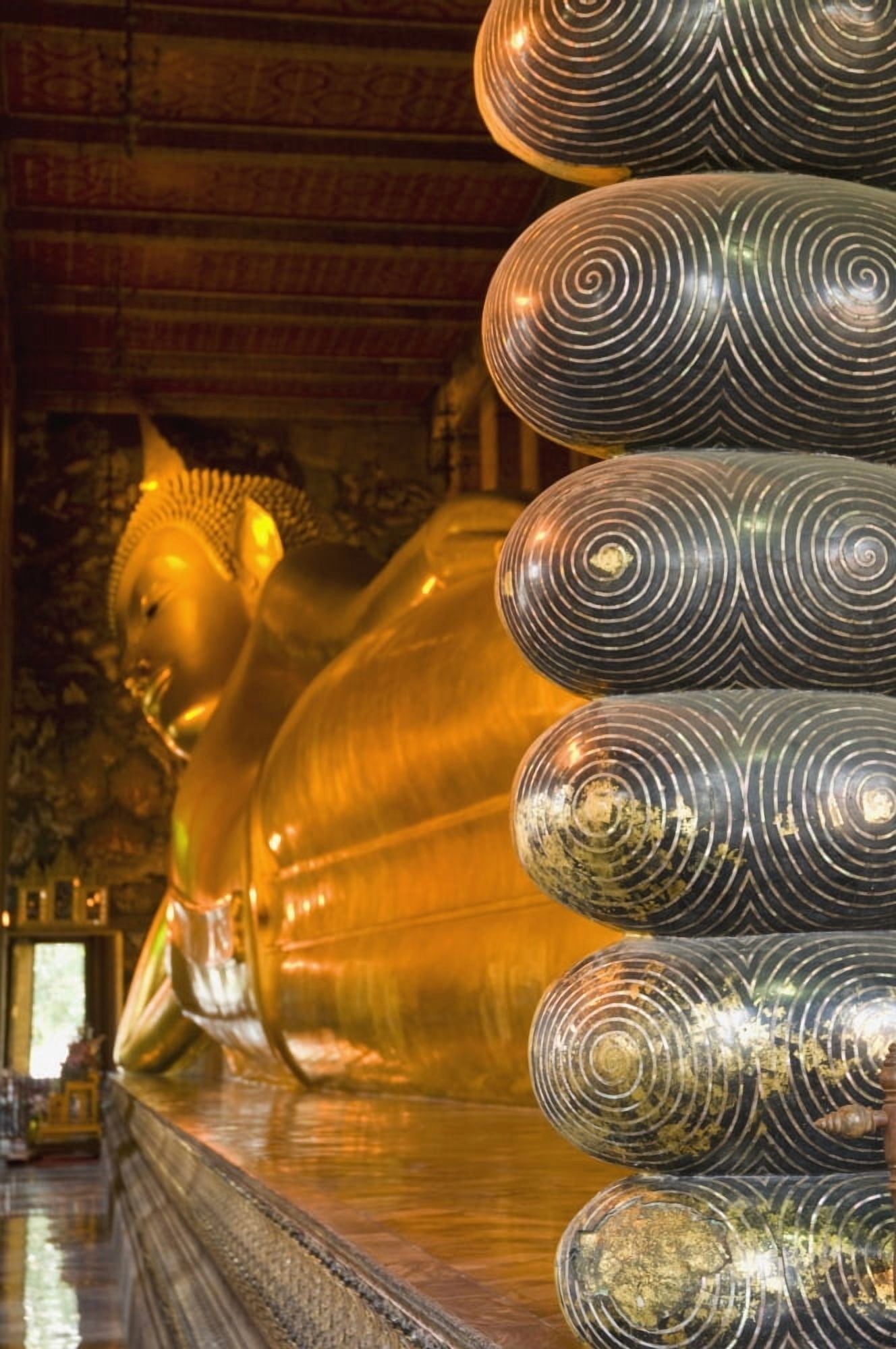 Detail Of Toes Of Large Reclining Buddha Canvas Art - Ian Cumming Design Pics (24 x 38)