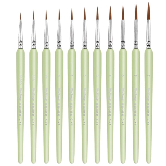 Detail Paint Brush Set 11Pcs Ergonomic Grip Miniature Brush for Fine Detailing and Acrylic Watercolor Oil Face Painting