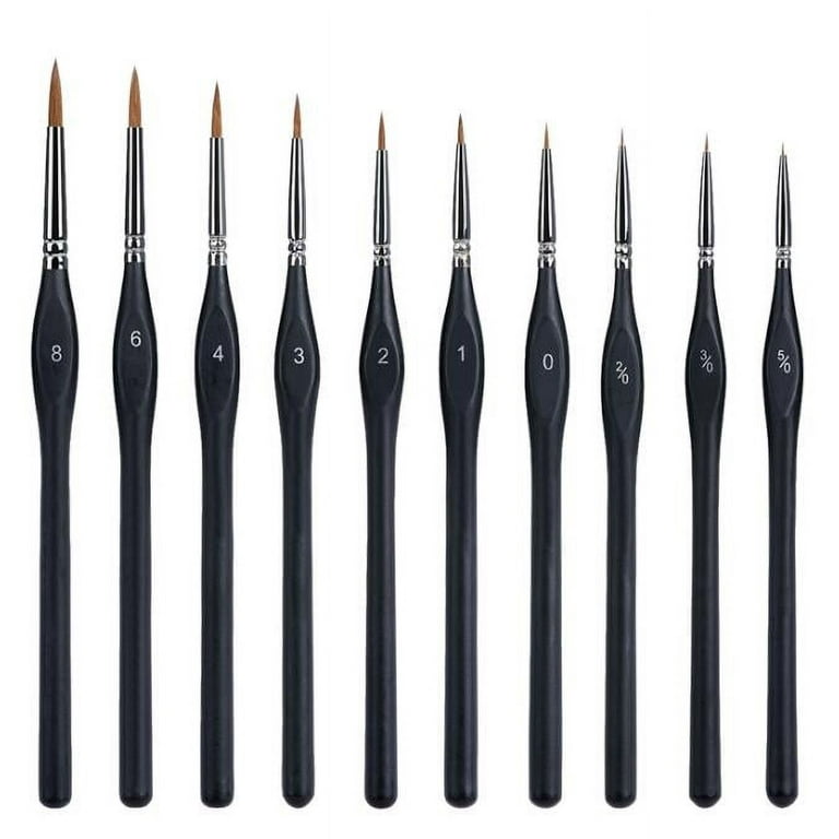 Detail Paint Brushes Set 10pcs Miniature Brushes for Fine Detailing & Art  Painting - Acrylic, Watercolor, Oil, Models, Warhammer 40k Miniature