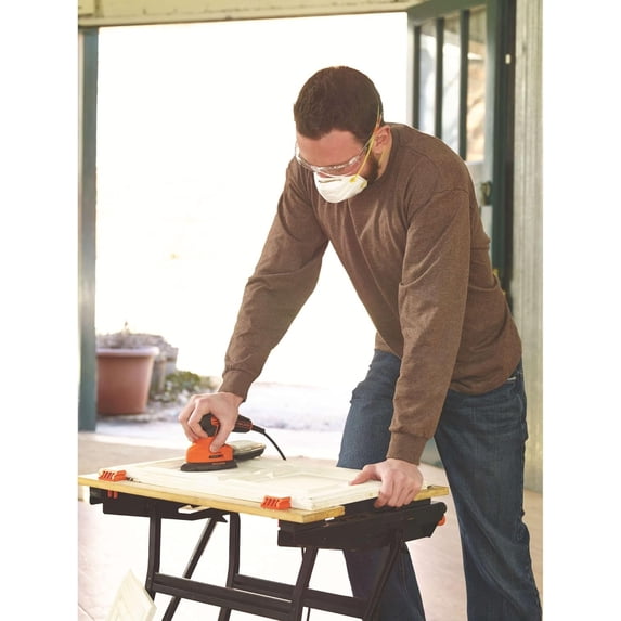 Detail Sander, 1.2 Amp, 16,000 OPM, Compact Design, 3-Position Grip for Comfort, Includes Dust Collector, Corded (BDEMS600)