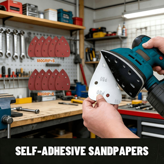 Detail Sander 130W, 12,000 RPM Compact Palm Sander with Dust Collection System & 10 Sanding Sheets, 1.1 Amp Hand Sander for Wood, Metal & Tight Spaces