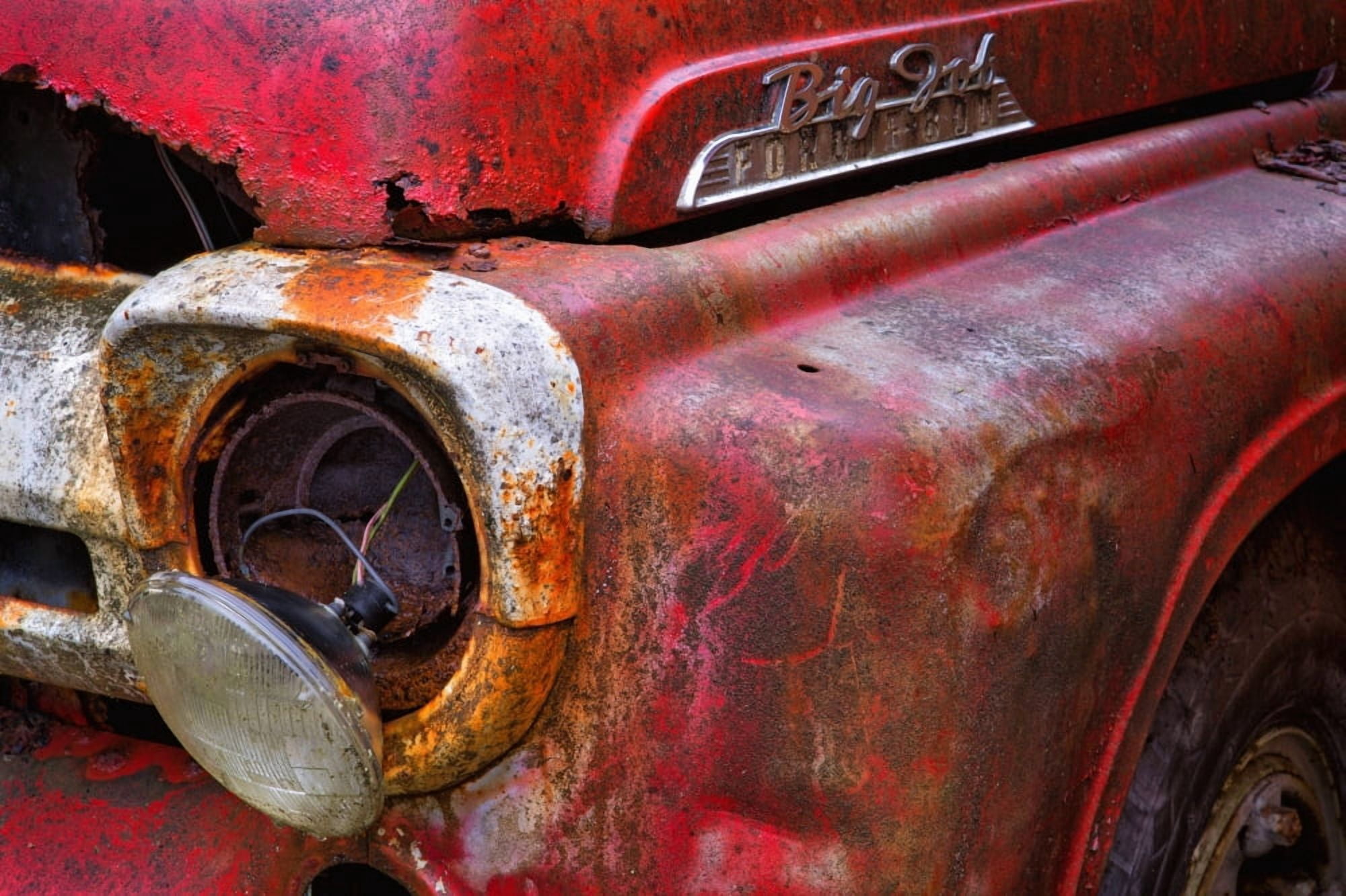 Detail of fire truck that belonged to Kodiak Volunteer Fire Department Kodiak Alaska United States of America Canvas Art - Marion Owen  Design Pics (19 x 12)