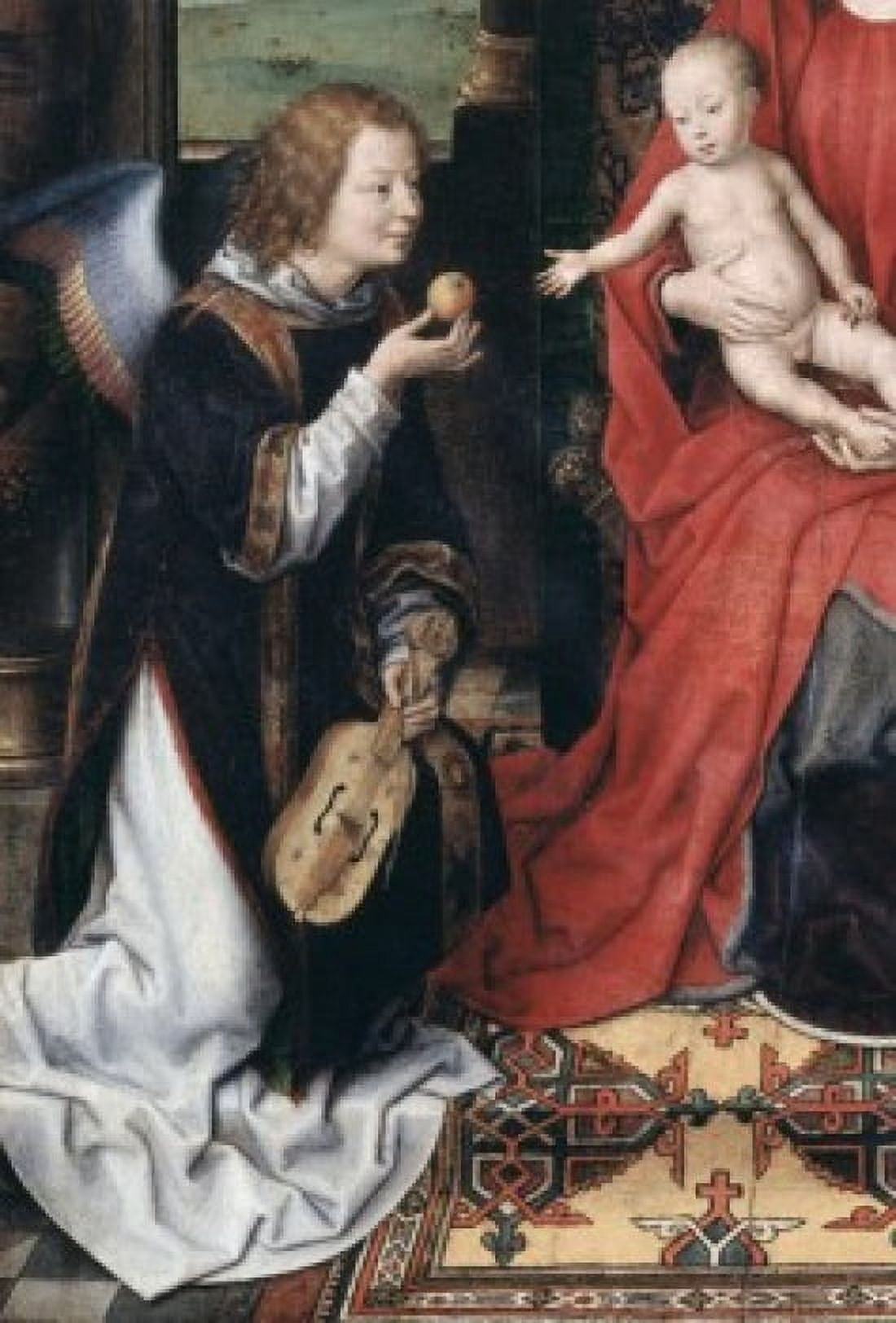 Detail form Madonna and Child with Two Angels by Hans Memling oil on wood (Circa 1433-1494) Italy Florence Galleria degli Uffizi Canvas Art - Hans Memling (18 x 24)