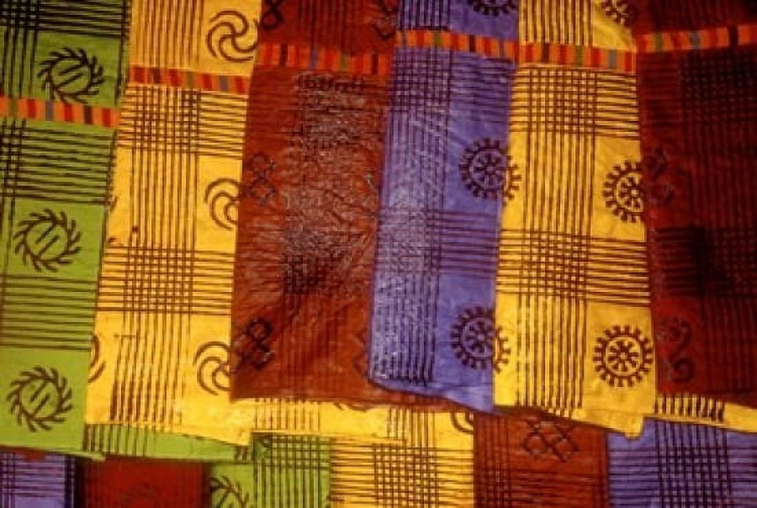Detail of Adinkra Cloth Market Sampa Brongo-Ahafo Region Ghana Canvas Art - Alison Jones DanitaDelimont (36 x 24)