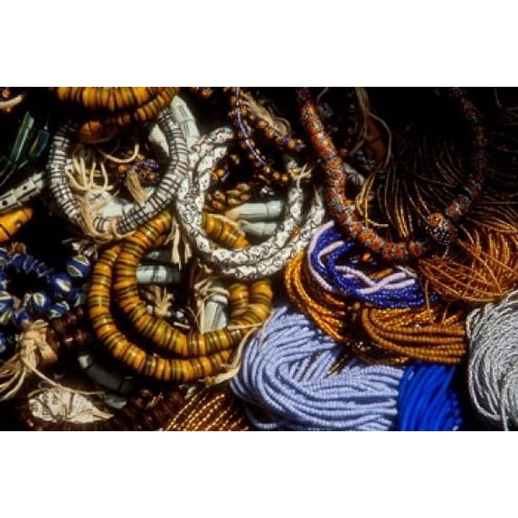 Detail of Beads for Jewelry Making, Makola Market, Accra, Ghana Poster Print by Alison Jones (18 x 12)