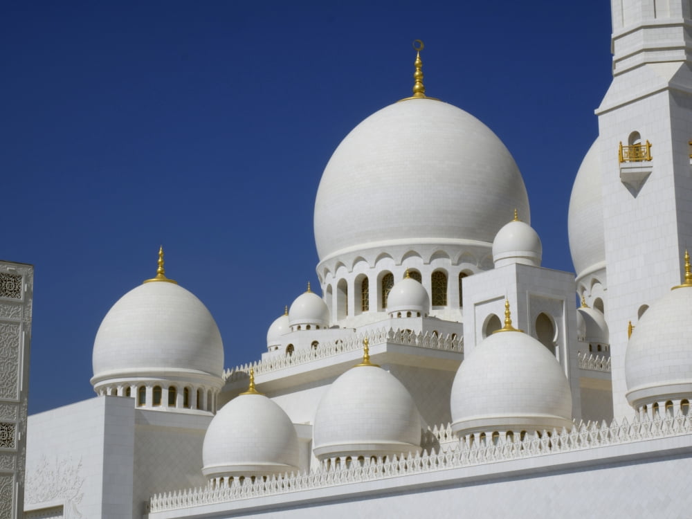 Detail of Sheikh Zayed Bin Sultan Al Nahyan Grand Mosque Abu Dhabi United Arab Emirates Canvas Art - Panoramic Images (12 x 16)