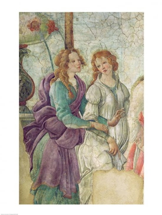 Detail of Venus and the Graces offering gifts to a young girl 1486 Canvas Art - Sandro Botticelli (18 x 24)