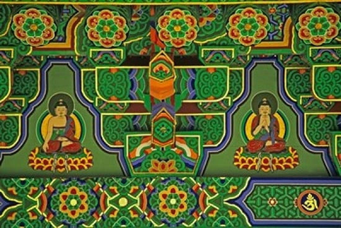 Detail of Wall Mural at a Buddhist Temple Taegu South Korea Canvas Art - Jaynes Gallery DanitaDelimont (36 x 24)