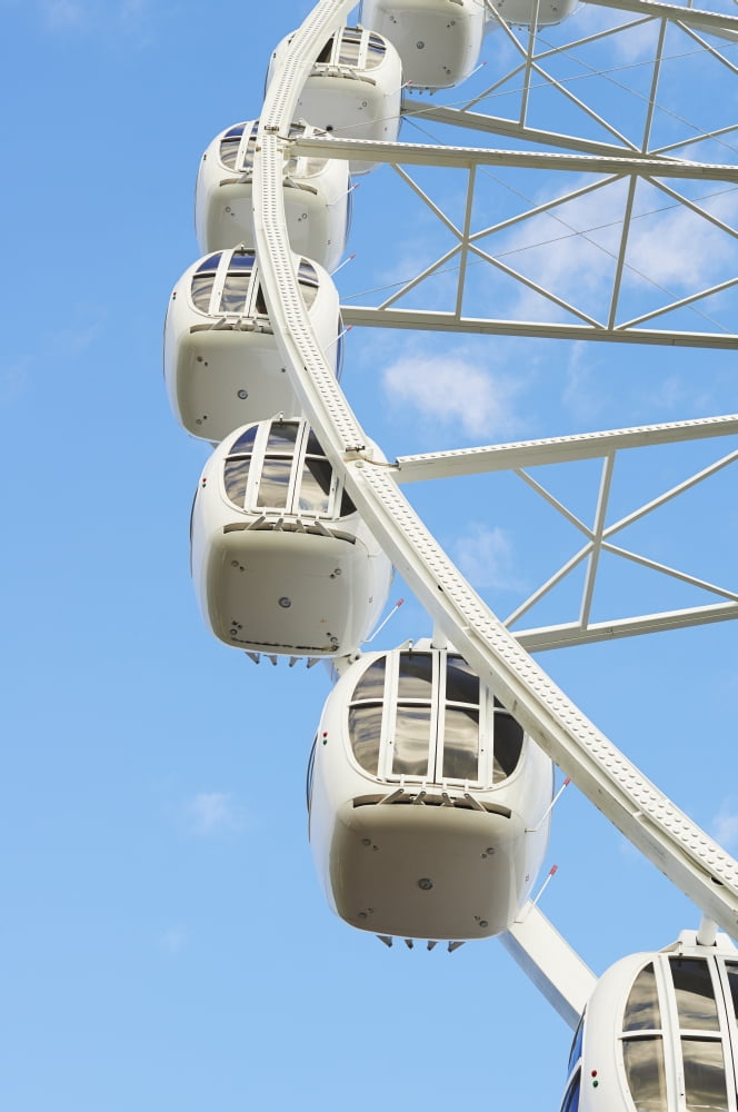 Detail of ferris wheel in Divo Ostrov amusement park St Petersburg Russia Canvas Art - Daniel Alexander Design Pics (12 x 19)