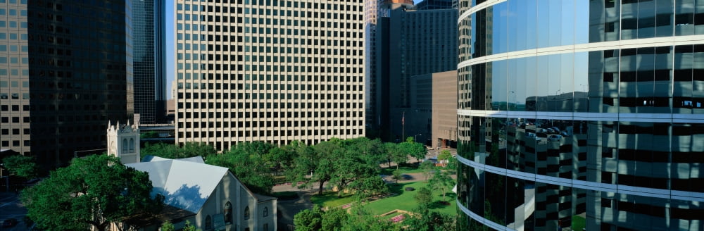 Detail of glass building Canvas Art - Panoramic Images (27 x 9)