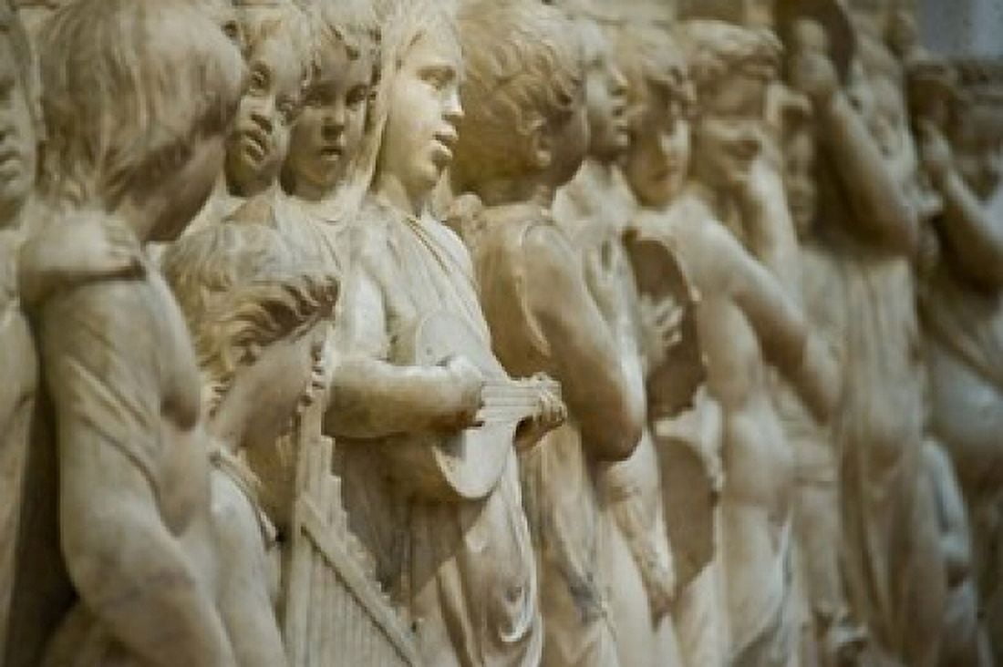 Detail of marble relief Florence Tuscany Italy Canvas Art - Panoramic Images (36 x 24)