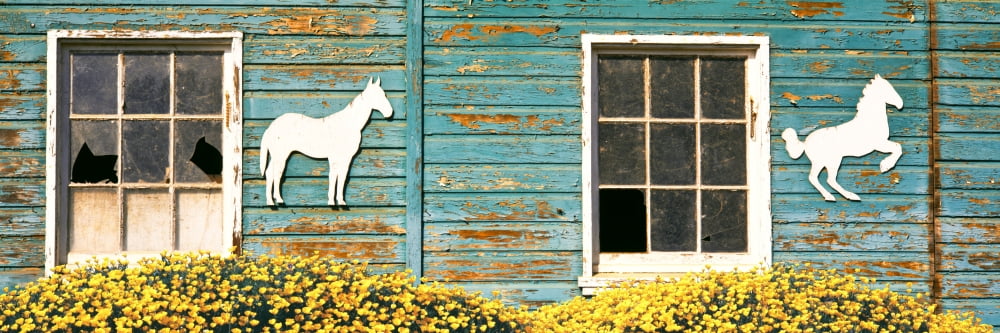 Detail of old horse barn Escondido California USA Canvas Art - Panoramic Images (27 x 9)